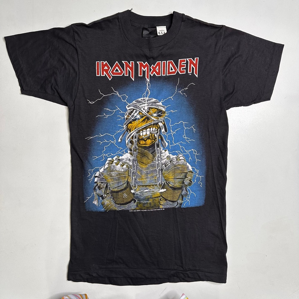 VINTAGE 1985 IRON MAIDEN WORLD SLAVERY TOUR CONCERT SHIRT SZ MEDIUM